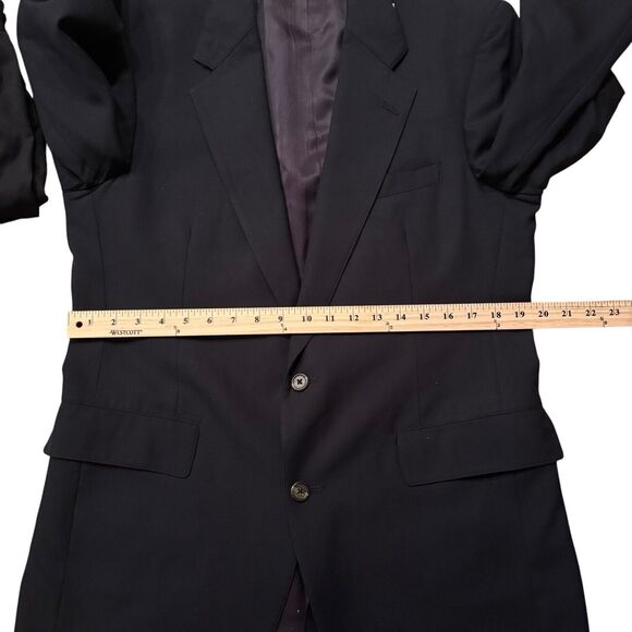 Vintage 90s Brooks Brothers Blazer Men's 42R Navy Blue Wool Sport Coat Jacket - Picture 3 of 12